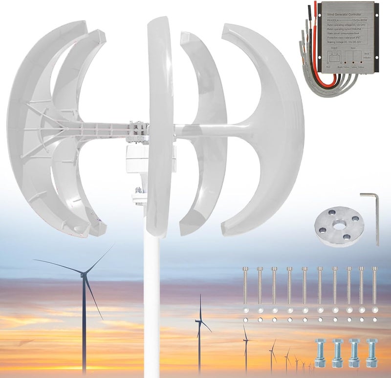 13000W Wind Turbine Generator Kit - 5 Blade Vertical 3 Phase AC Permanent Magnet, 12V-220V, Efficient Renewable Energy Solution with Controller, Eco-Friendly Power Generation - Image 1