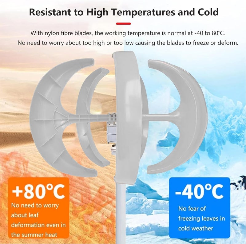 13000W Wind Turbine Generator Kit - 5 Blade Vertical 3 Phase AC Permanent Magnet, 12V-220V, Efficient Renewable Energy Solution with Controller, Eco-Friendly Power Generation - Image 3