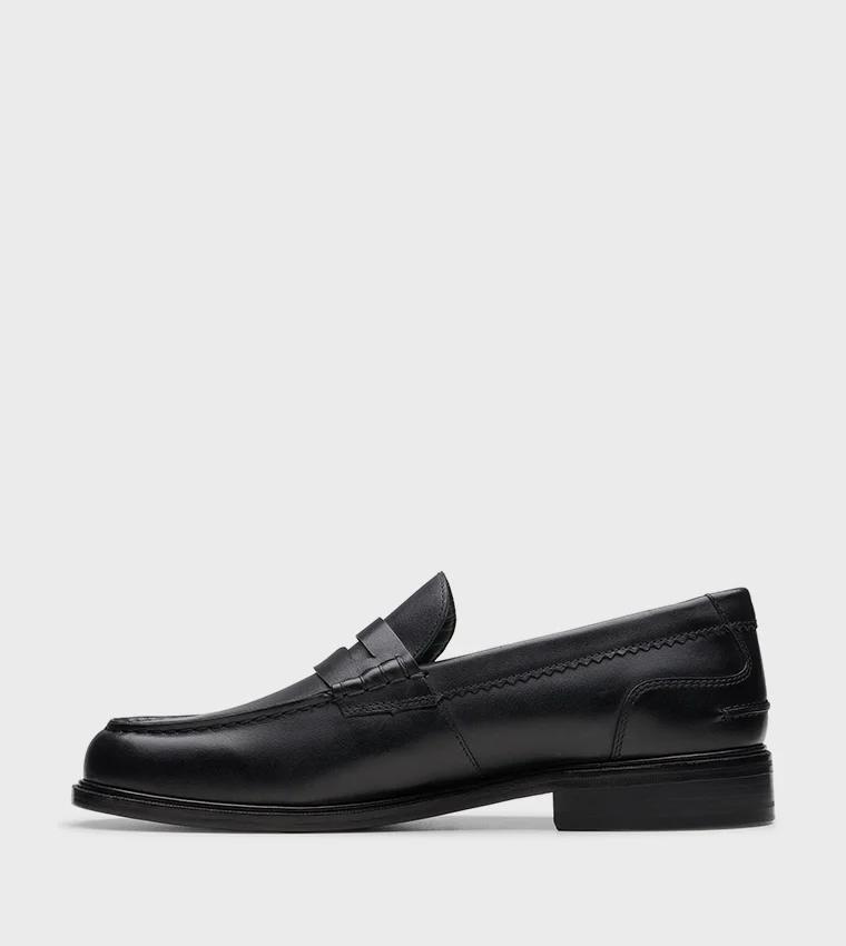 clarks CraftJames Lo Textured Black Loafers
