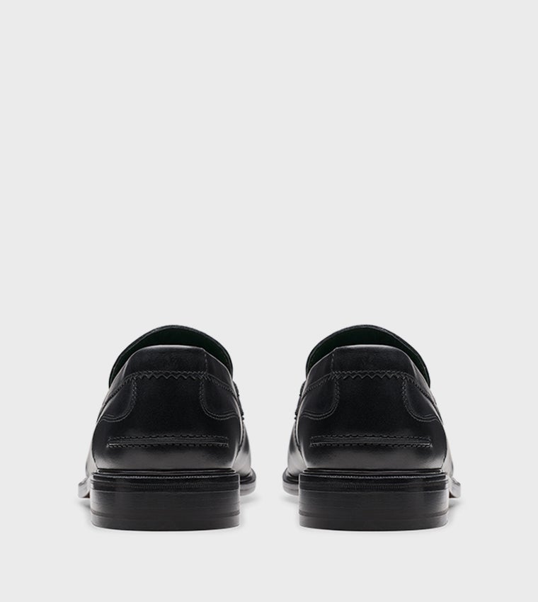 clarks CraftJames Lo Textured Black Loafers - Image 5