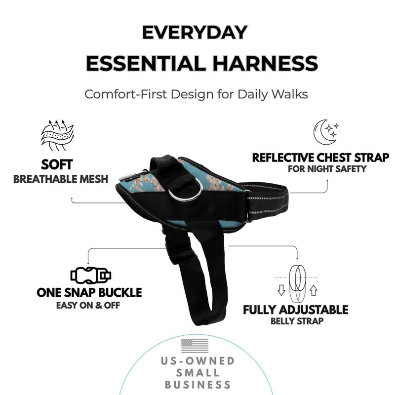 ShawnCo Essential Dog Harness, No-Pull Pet Vest with 3 Leash Clips, No Choke, Reflective, Adjustable and Padded, for Easy Walking and Training for Small, Medium and Large Dogs (Freckle's Garden, L) - Image 2
