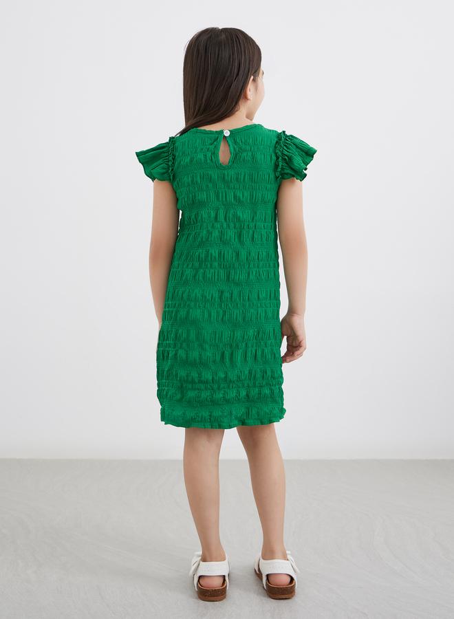 Styli Girls Green Textured Knit Dress - Image 4