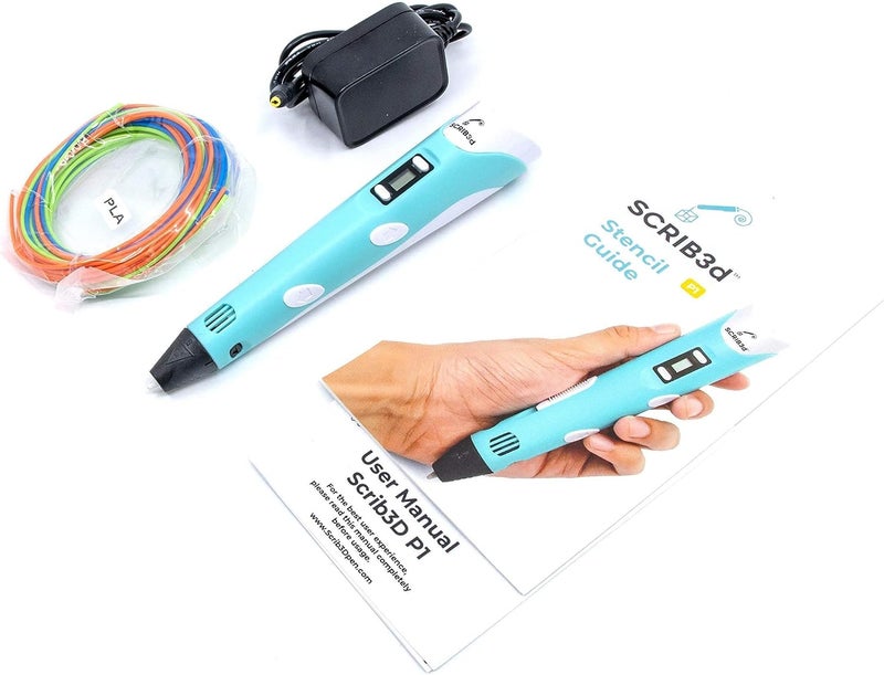 SCRIB3D 3D Printing Pen with Display - Includes 3D Pen, 3 Starter Colors of PLA Filament, Stencil Book + Multicolor Project Manual - Image 3