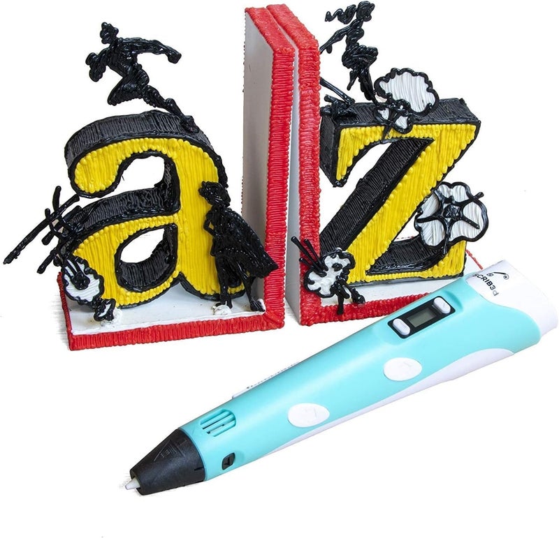 SCRIB3D 3D Printing Pen with Display - Includes 3D Pen, 3 Starter Colors of PLA Filament, Stencil Book + Multicolor Project Manual - Image 5
