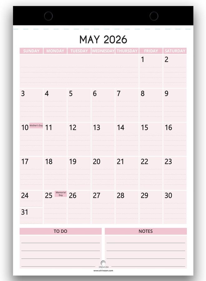 STRIVE ZEN 2026-2027 Fridge Calendars by Strive Zen, Magnetic Refrigerator Calendar Pad, Planner, A5 Size, Perfect for Separate Scheduling, Appointments, January 26 - December 27, Small, 24 Months - Image 5