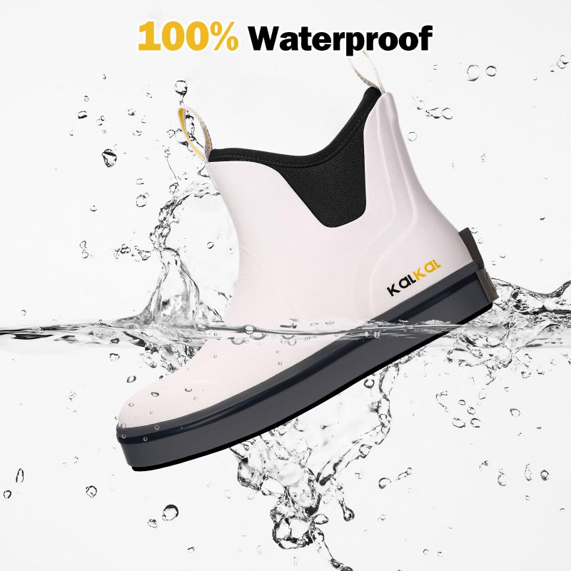 Kalkal Women's Deck Boots, Anti-Slip Deck Boots, Lightweight Fishing Boot for Women, Waterproof Ankle Rubber Rain Boot for Boating, Camping, Farming & Outdoor Work (Size 5-11) - Image 4