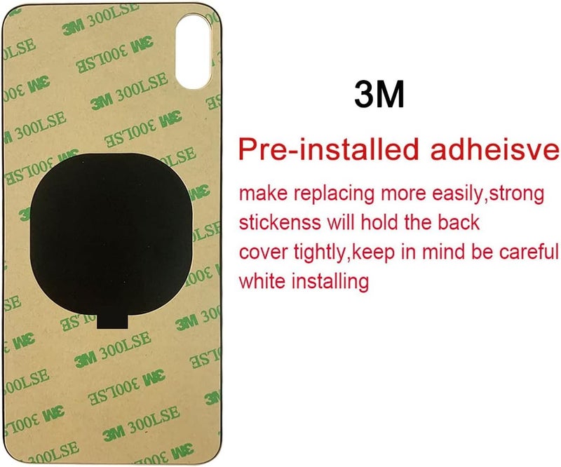 Perzework OEM Rear Back Glass Replacement for iPhone Xs 5.8 inches with Reparing Tool Kit and Pre-Installed Adhesive (Gold) - Image 3