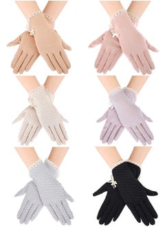 SFMW 6 Pair Women Protective UV Protection Summer Sunblock Touchscreen Gloves for Driving Riding 