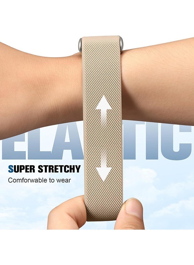 Wffo Elastic Nylon Sport Strap for Whoop 5.0 & MG Bands One, Peak & Life, Quick-Dry Breathable Wristband with Quick-Adjust Sliding Buckle Accessories for Men Women - Khaki/Silver Frame/Electrocardiogram Model - Image 4