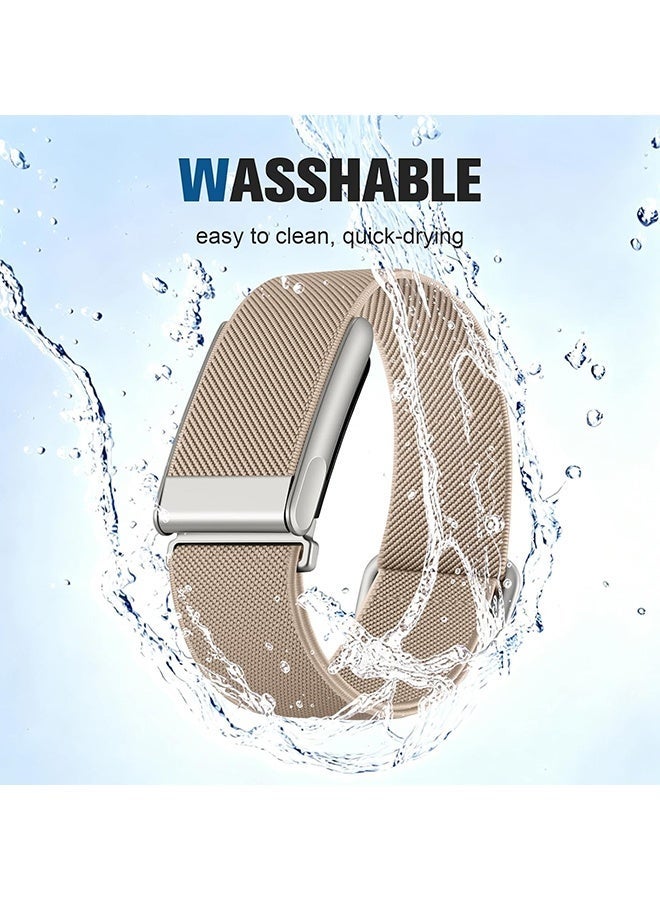 Wffo Elastic Nylon Sport Strap for Whoop 5.0 & MG Bands One, Peak & Life, Quick-Dry Breathable Wristband with Quick-Adjust Sliding Buckle Accessories for Men Women - Khaki/Silver Frame/Electrocardiogram Model - Image 3