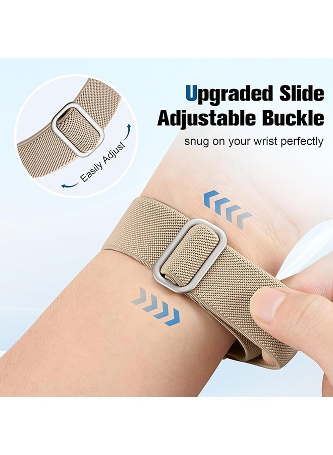 Wffo Elastic Nylon Sport Strap for Whoop 5.0 & MG Bands One, Peak & Life, Quick-Dry Breathable Wristband with Quick-Adjust Sliding Buckle Accessories for Men Women - Khaki/Silver Frame/Electrocardiogram Model - Image 5