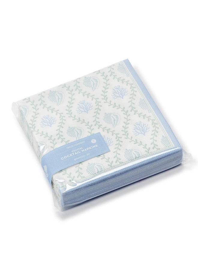 Two's Company Coastal 3-Ply Paper Cocktail Napkin, 5-Inch, Set of 30 - Image 2