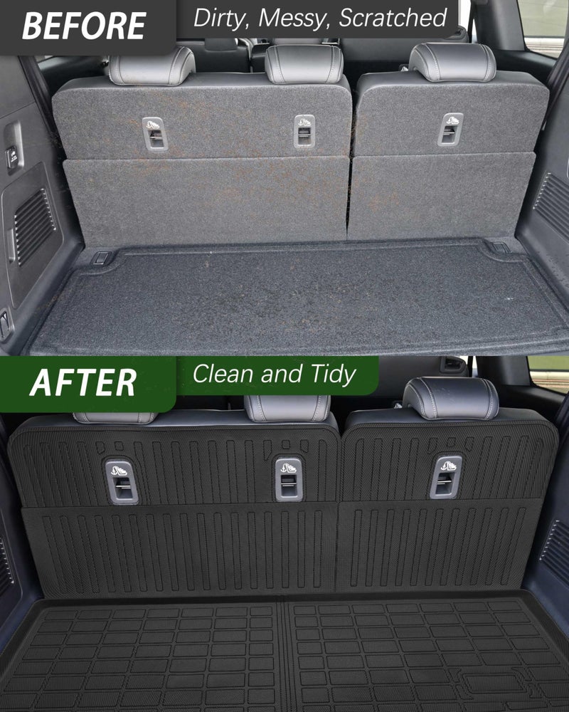 CaBYbigG Cargo Mat with Backrest Cover Cargo Liners for Nissan Armada 7 Seats 2025 Infiniti QX80 2025 Accessories Trunk Mat TPE Dog Liners - Image 3