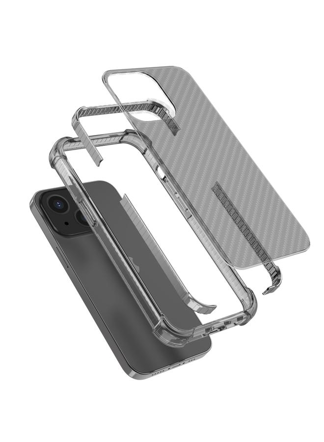 زبون جراب لهاتف iPhone 13 مصنوع من ألياف الكربون ومقاوم للصدمات بأربع زوايا - Image 3