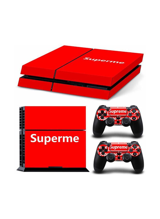 NIBEMINENT 3-Piece Supreme Wireless Console And Controller Sticker Set For PlayStation 4 Tn-PS4-2613 