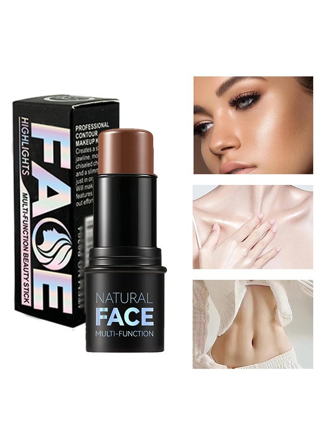 Face Multi-Function Beauty Stick，Natural Face Multi-Function Beauty Stick, Long Lasting Waterproof Highlighter Stick, Lightweight Smooth Bronzer Stick, Non Stick Blush Stick Makeup for All Skin #06 - Image 1