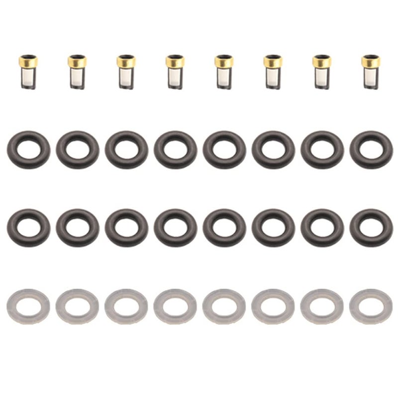 Haneex 8Set Fuel Injector Repair O Rings Basket Filter Spacer Kit for Bosch injector for Ford Jeep Hyundai Chrysler Dodge V6 V8 8695 Universal injector repair kit