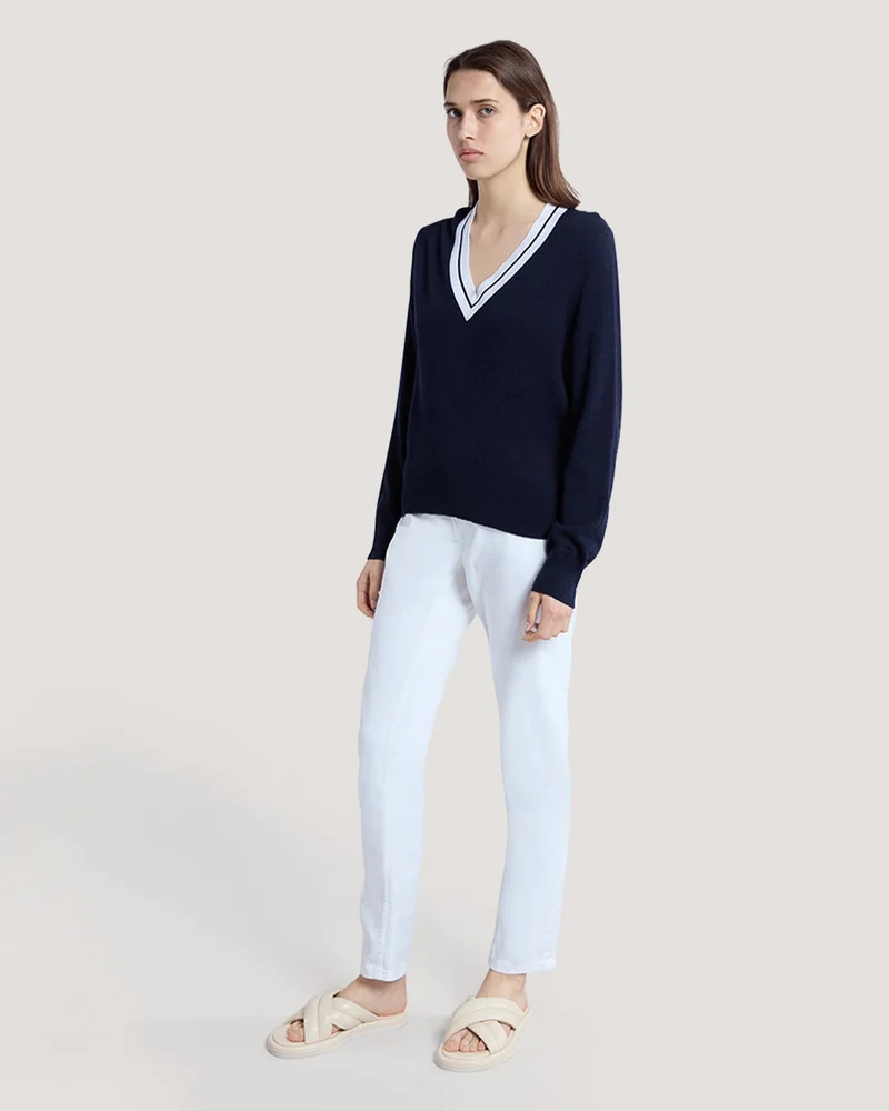 GANT  Gant Contrast V-Neck for Women | Best Price UAE