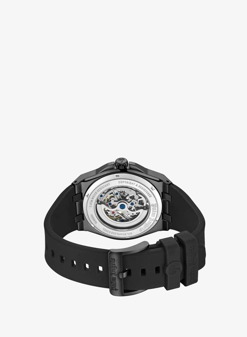 Palm Angels Altera Black Dial Black Silicone Strap Analog Watch for Men, 43mm - Image 3