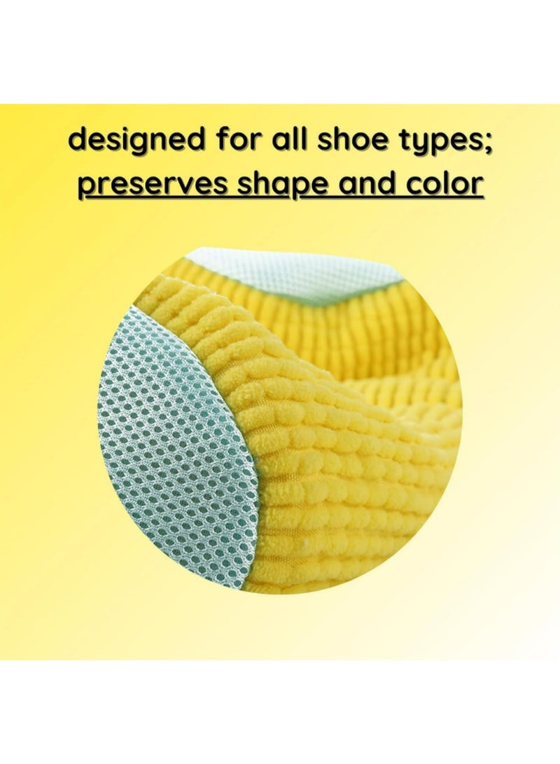 2Pcs Large Shoe Washing Machine Bag Extra Thick Laundry Shoe Bag for Washer and Dryer 360 Degree Deep Clean Shoes Laundry Bag Reusable Shoe Bag for Sneaker Washing Machine Bags Yellow - Image 2