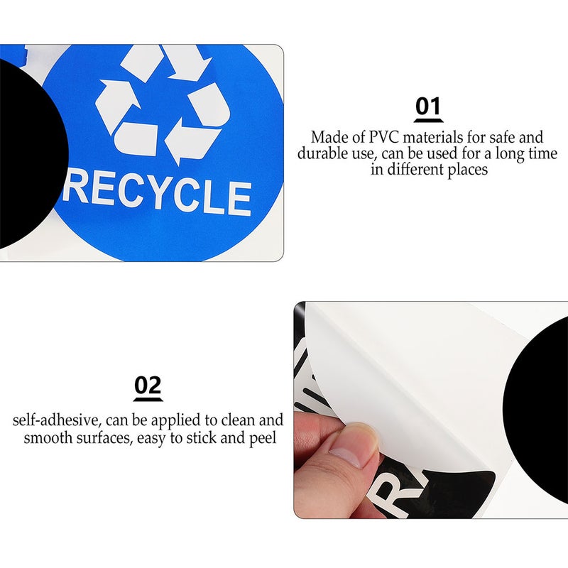 8pcs Trash Classification Decal Trash Recycling Label Sticker Waste Bin Sticker - Image 4
