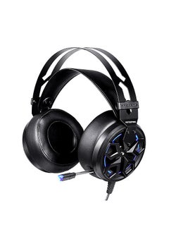 H60 Wired Gaming Headset 7.1-channel 3D Virtual Sound Effect Headset with 50mm Driver Unit Noise Reduction Microphone