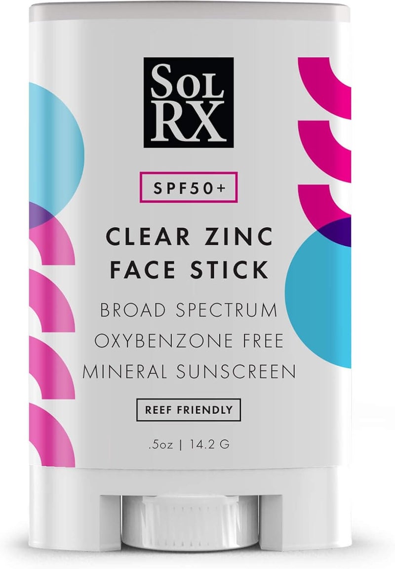 SolRX MINERAL SPF 50 Sunscreen Stick for Face  Zinc Oxide Sunsceen Stick Clear NonGreasy