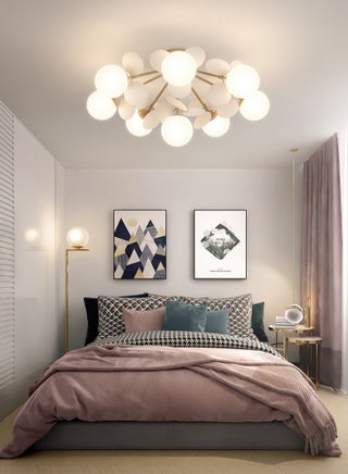 Ceiling-8 Lights-White Petals