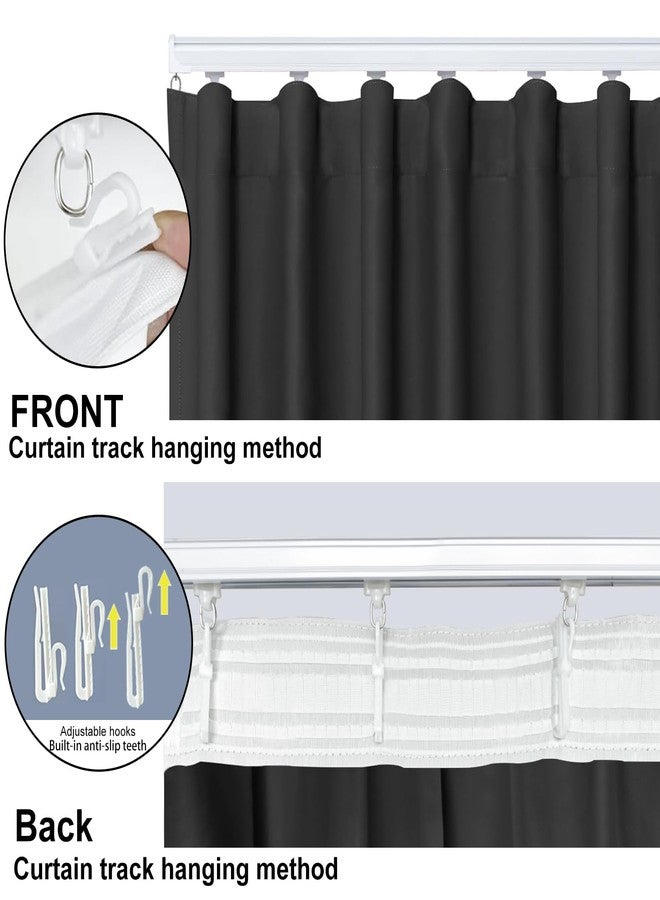Cbsroro Room Divider Blackout Curtain Track Curtains Wall Dividers Panels Screen for Living Rooms Bedroom Office Privacy Partition Separation, W100 × L96 Inch,1 Panel, Black - Image 5