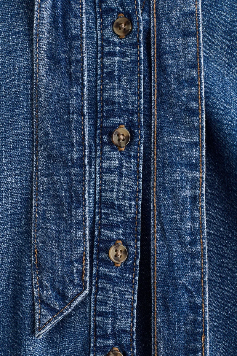 H&M Bow-detail denim blouse