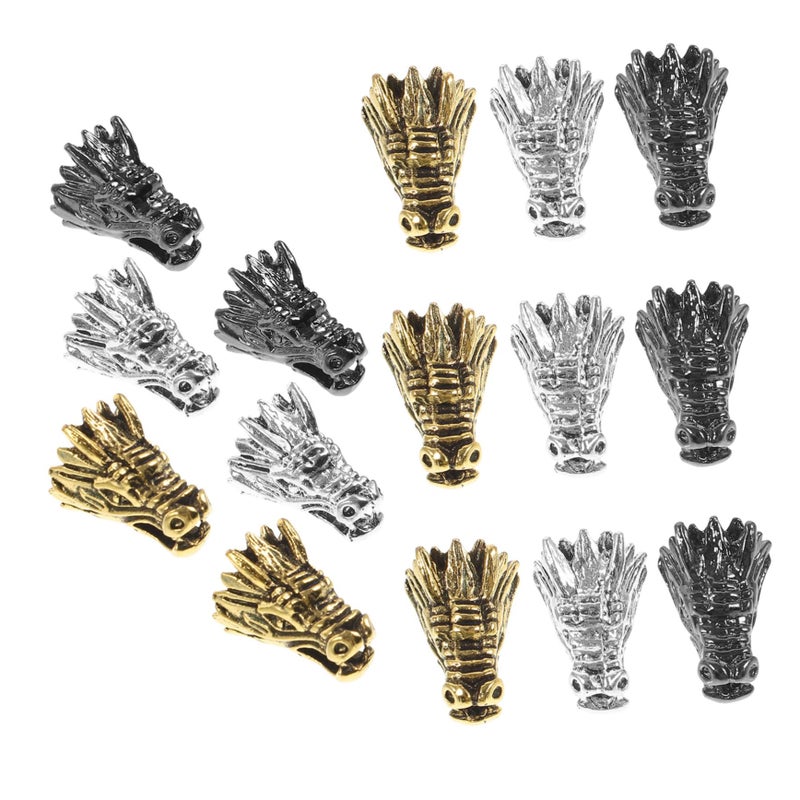 Antique Alloy Dragon Spacer Beads 15pcs for Jewelry Making Bracelets Necklaces - Image 2