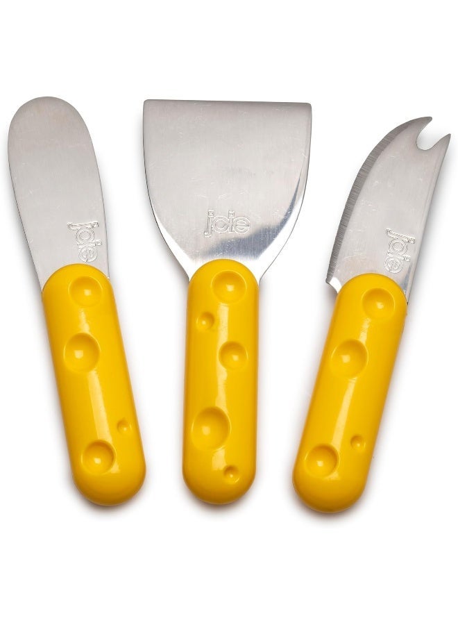 Joie Mini Cheese Tools Set Stainless Steel Cheese Knife Set 3 Piece Cheese Cutter Spreader Slicer for Soft Hard Cheese Butter Appetizer Serving Tools for Kitchen Party Serving - Image 2