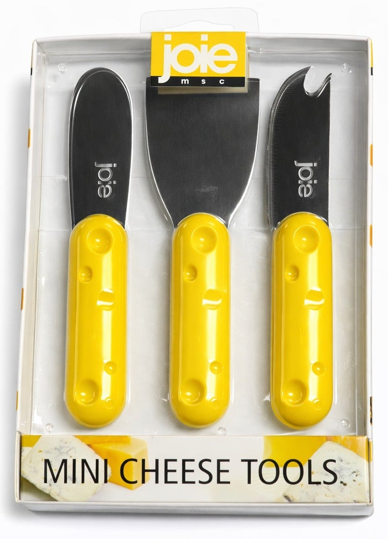 Joie Mini Cheese Tools Set Stainless Steel Cheese Knife Set 3 Piece Cheese Cutter Spreader Slicer for Soft Hard Cheese Butter Appetizer Serving Tools for Kitchen Party Serving - Image 1