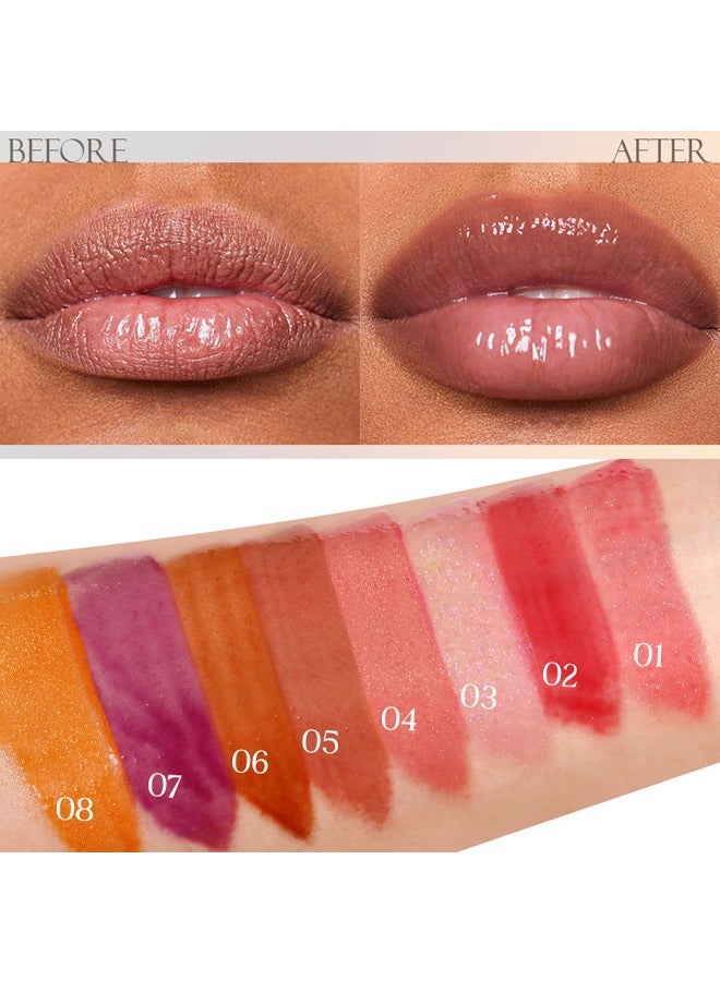 JULIA POP Sweet Honey Moisturizing Lip Gloss，High Shine Hydrating Transparent with Honey Lip Moisturizing Treatment Nourishing Lip Gloss Non Sticky Lip Care Long Lasting Shiny Texture Lip Care Oil #01  - Image 4