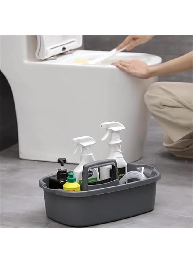 MIXDE 2 Pack Large Cleaning Supplies Organizer with Handle Portable Shower Caddy Basket Plastic Bucket Tool Storage for Bathroom, Bedroom, Kitchen, College Dorm, Under Sink, Garden (Dark grey) - Image 4