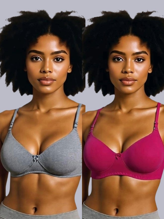 Eden Pack of 2 - Non-Padded Non Wired Cotton Blend T-Shirt Bra - Image 1