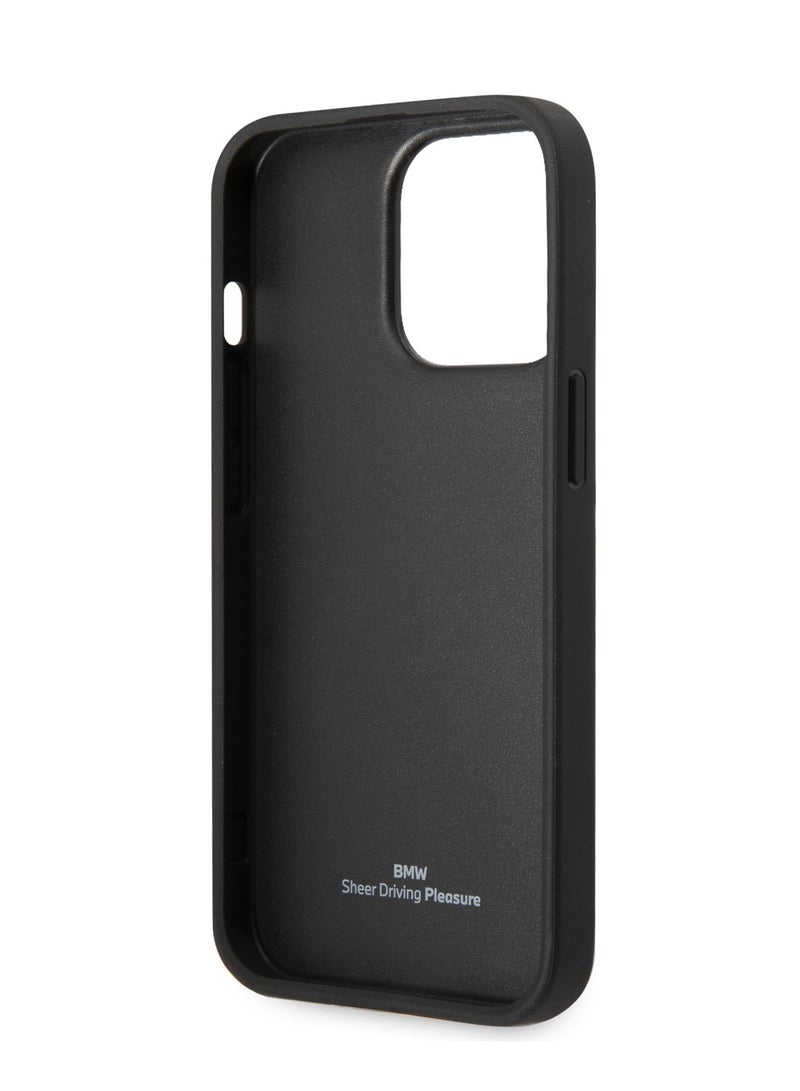 BMW Signature Collection Genuine Leather Case Hot Stamp Line And Blue Dots - Black - Image 4