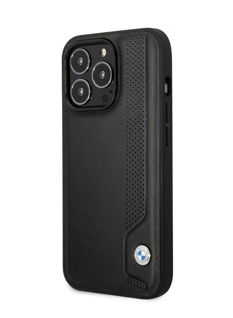 BMW Signature Collection Genuine Leather Case Hot Stamp Line And Blue Dots - Black - Image 3