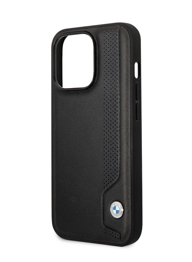 BMW Signature Collection Genuine Leather Case Hot Stamp Line And Blue Dots - Black - Image 5