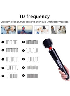 Arabest Cordless Massager, Handheld Back Massager Wand with 10 Powerful Vibrations, Electric Personal Massager for Deep Full Body Massage and Pain Relief (Black)  - Image 2