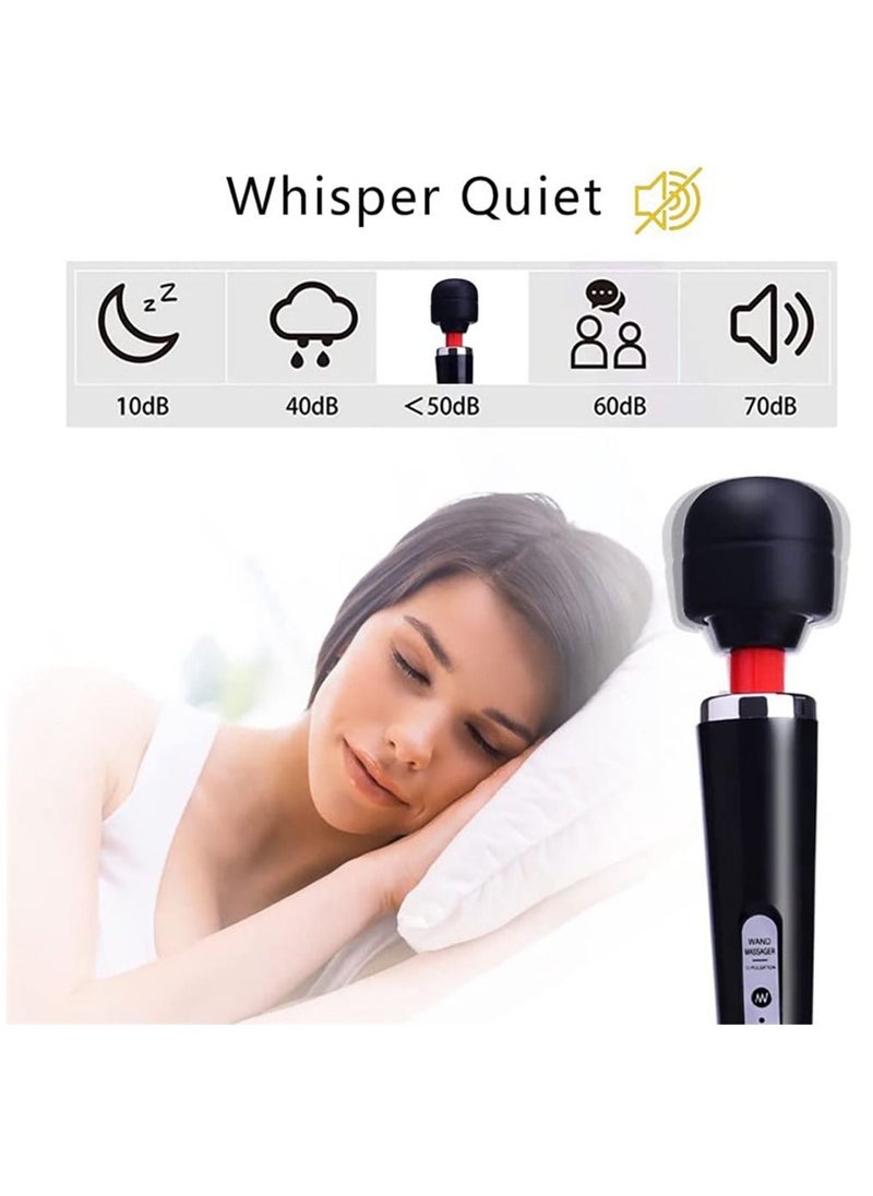 Arabest - Cordless Massager, Handheld Back Massager Wand with 10 Powerful Vibrations, Electric Personal Massager for Deep Full Body Massage and Pain Relief (Black) - Image 1