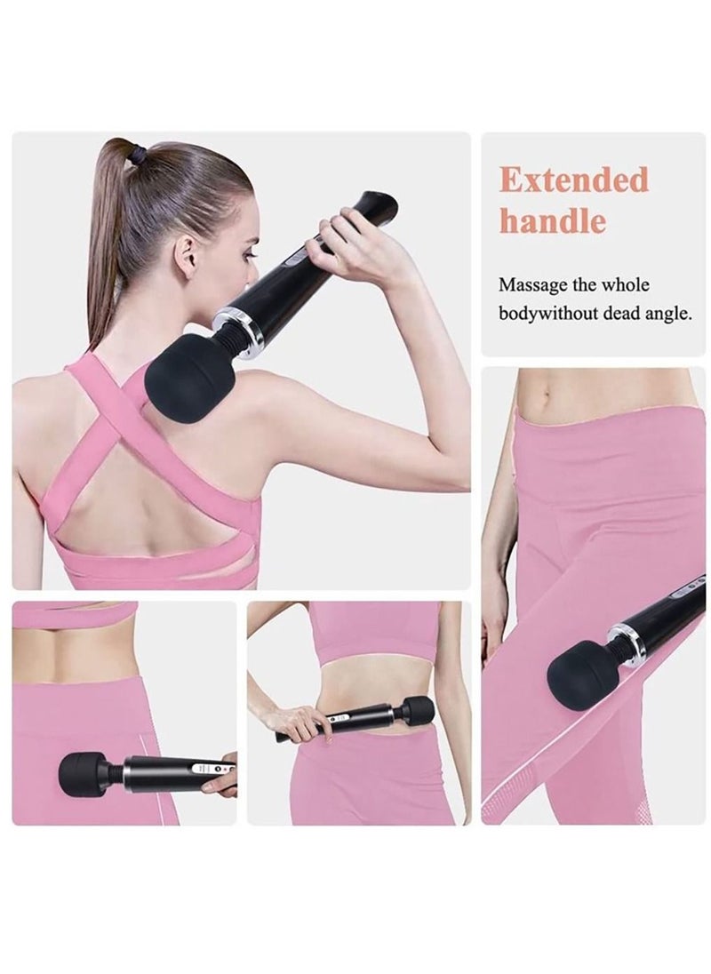 Arabest - Cordless Massager, Handheld Back Massager Wand with 10 Powerful Vibrations, Electric Personal Massager for Deep Full Body Massage and Pain Relief (Black) - Image 1