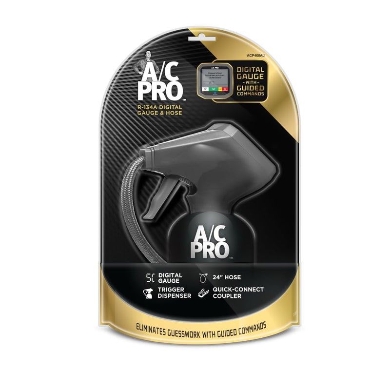 Interdynamics Pro-C A/C Professional Digital Display Automotive Recharge Gauge & Hose for R-134A Refrigerant, ACP400AD - Image 1