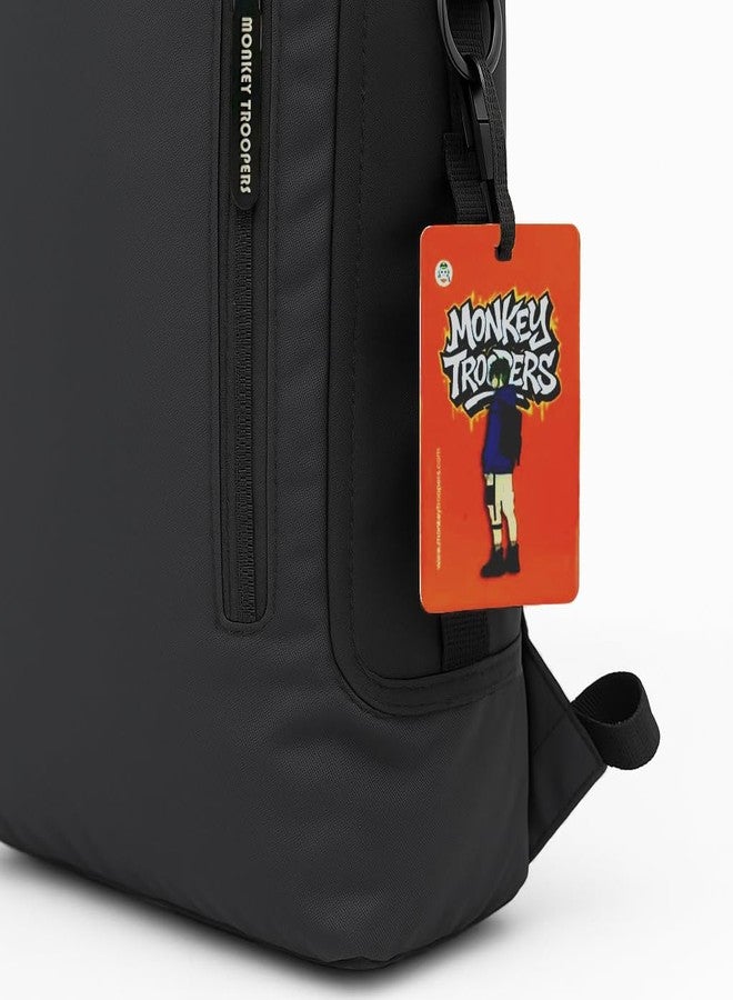 MONKEY TROOPERS Hoody Laptop Backpack, Bag For Men Women, college, school, office, travel, casual, Dual Compartments & Multiple Organizer Pockets, Water resistant (Black) - Image 5