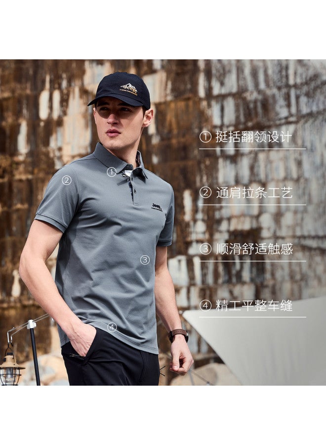 Jeep Summer Polo Shirt Men's Casual Versatile Short-sleeve T-shirt Sports Men's Polo Shirt - Image 4