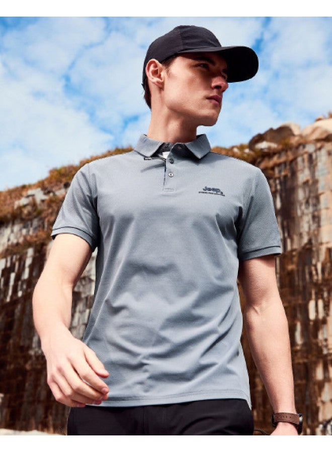 Jeep Summer Polo Shirt Men's Casual Versatile Short-sleeve T-shirt Sports Men's Polo Shirt - Image 1