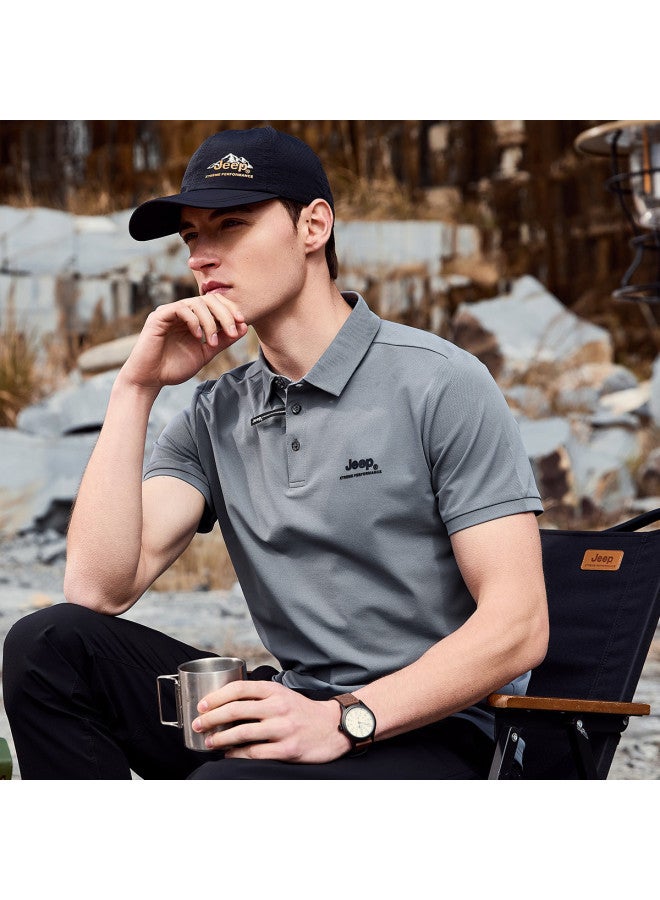 Jeep Summer Polo Shirt Men's Casual Versatile Short-sleeve T-shirt Sports Men's Polo Shirt - Image 2
