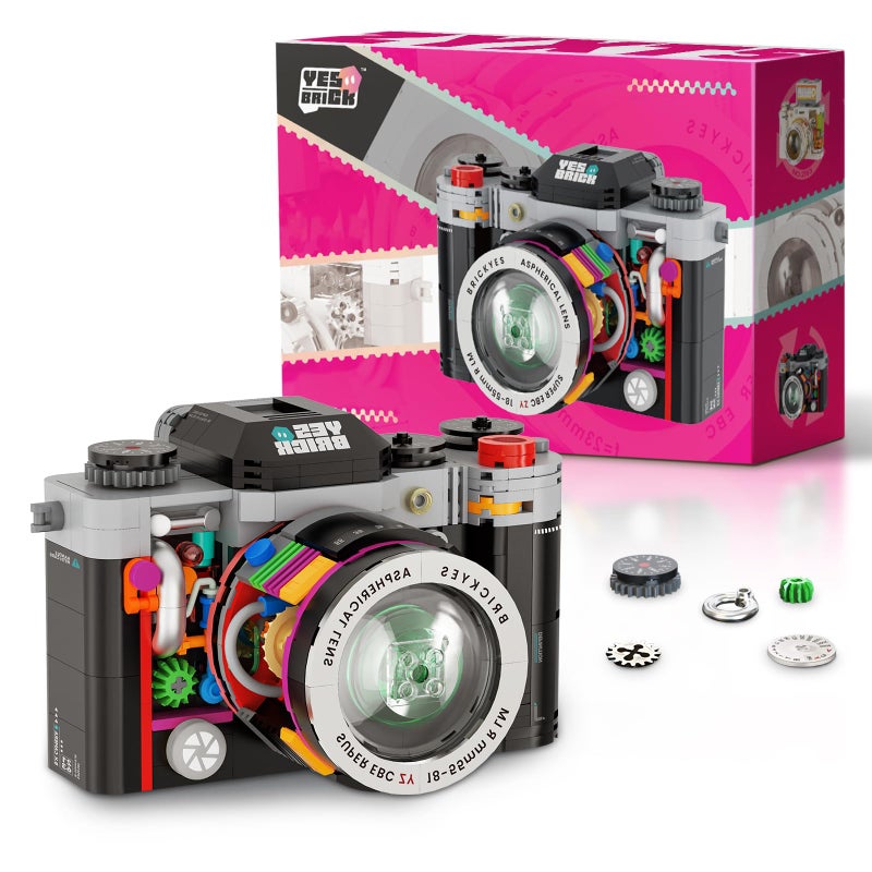 Vziimo Retro Camera Building Set for Adults Vintage Camera Model Kit Creative Gifts for Adults Teens Age 14 Photography Fans and Vintage Collectors 556 pcs - Image 3