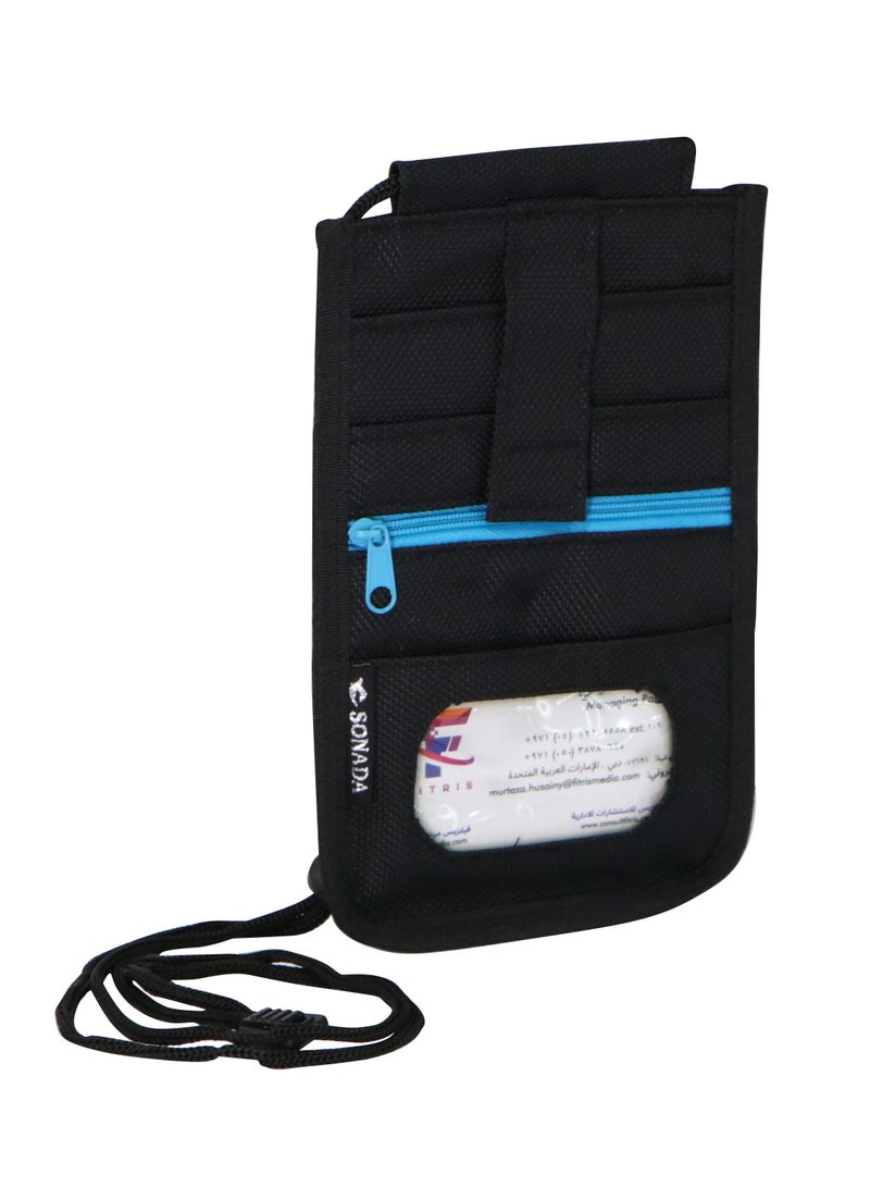 SONADA Passport Holder Multi function Travel Passport Cover Neck Bag Protector Wallet ID Holder Pouch  - Image 1