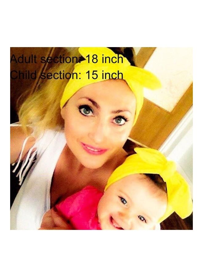 NIBEMINENT 2-Piece Mom and Baby Parent-Child Creative Cute Bowknot Elastic Cotton Hair Band White - Image 3